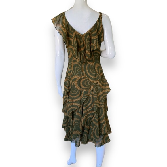 SIGNATURE by ROBBIE BEE RUFFLE GATSBY DRESS ASYMMETRICAL NECKLINE. WOMEN’S SZ 10 - Picture 2 of 10